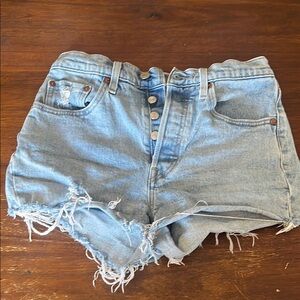 Signature by Levi Strauss Blue Jean Shorts Distressed Style